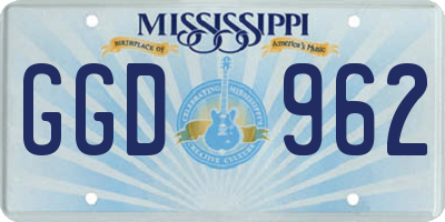 MS license plate GGD962