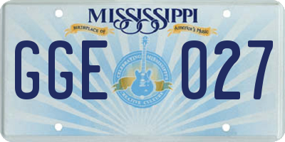 MS license plate GGE027