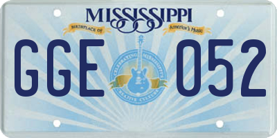 MS license plate GGE052