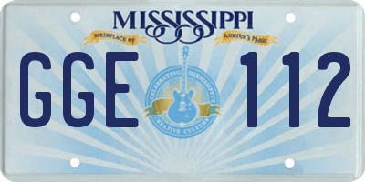 MS license plate GGE112