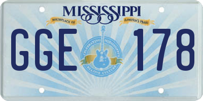 MS license plate GGE178