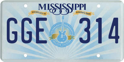 MS license plate GGE314