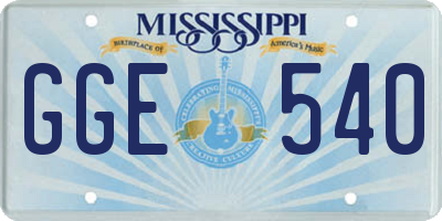 MS license plate GGE540
