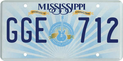 MS license plate GGE712
