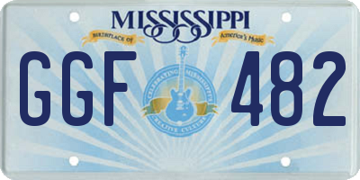 MS license plate GGF482
