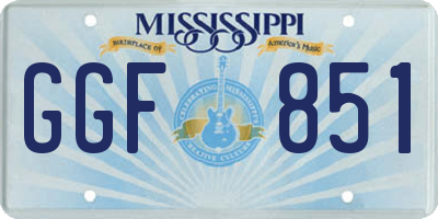 MS license plate GGF851
