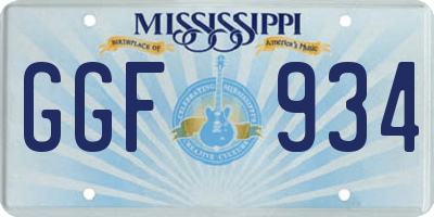 MS license plate GGF934