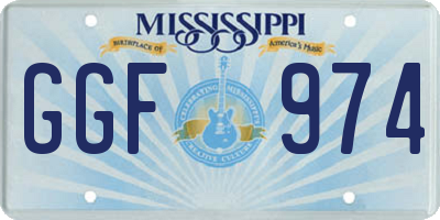 MS license plate GGF974