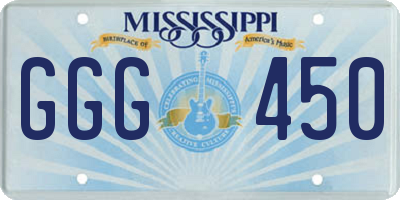 MS license plate GGG450