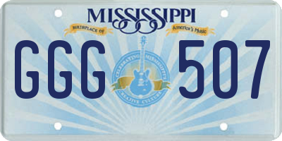 MS license plate GGG507