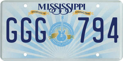 MS license plate GGG794