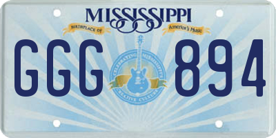MS license plate GGG894
