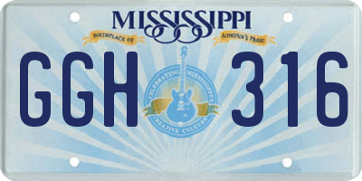MS license plate GGH316