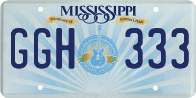 MS license plate GGH333