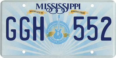 MS license plate GGH552
