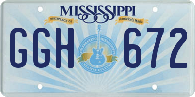 MS license plate GGH672