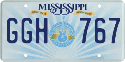 MS license plate GGH767