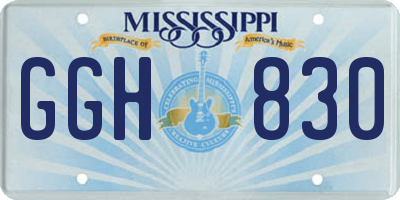 MS license plate GGH830