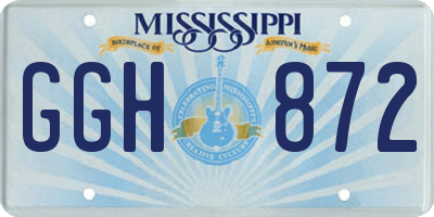 MS license plate GGH872
