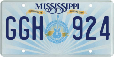 MS license plate GGH924