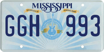 MS license plate GGH993