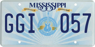 MS license plate GGI057