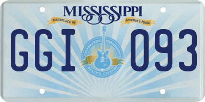 MS license plate GGI093