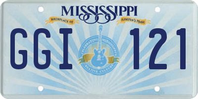 MS license plate GGI121