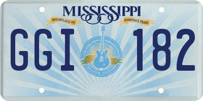 MS license plate GGI182