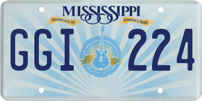 MS license plate GGI224