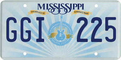 MS license plate GGI225