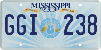 MS license plate GGI238