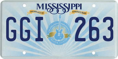 MS license plate GGI263