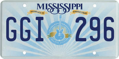 MS license plate GGI296