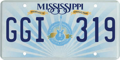 MS license plate GGI319