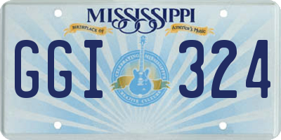 MS license plate GGI324