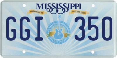 MS license plate GGI350