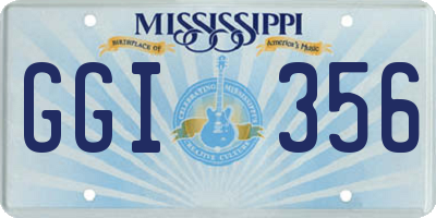 MS license plate GGI356