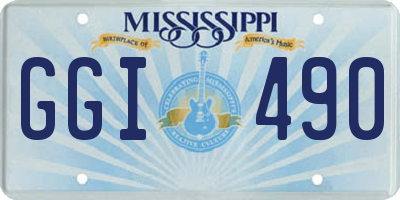 MS license plate GGI490