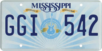 MS license plate GGI542