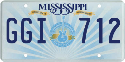 MS license plate GGI712