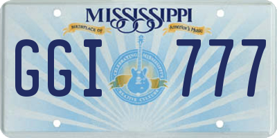 MS license plate GGI777