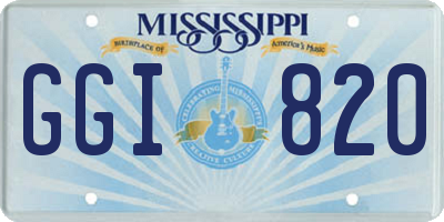 MS license plate GGI820