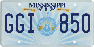 MS license plate GGI850