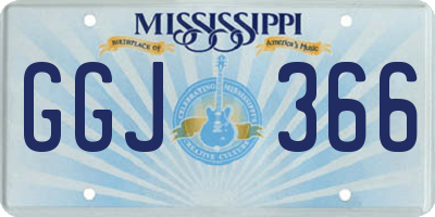 MS license plate GGJ366