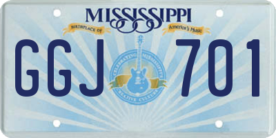 MS license plate GGJ701