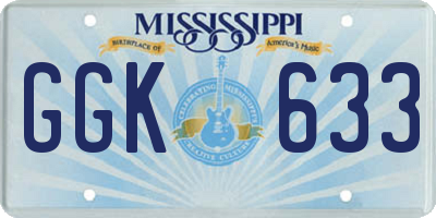 MS license plate GGK633