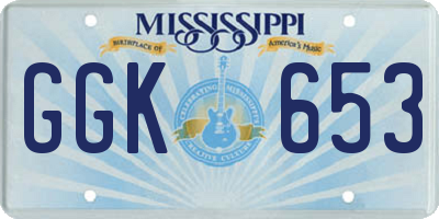 MS license plate GGK653