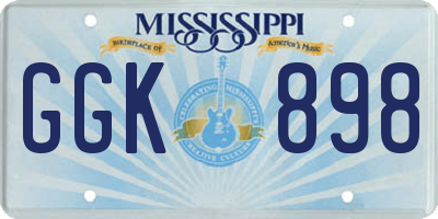MS license plate GGK898