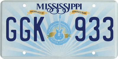 MS license plate GGK933